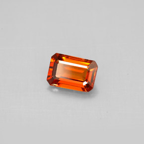 0.91캐럿 천연 만다린 오렌지 스페사르타이트 가넷, 에메랄드 컷, 6.7×4.6 mm, VS