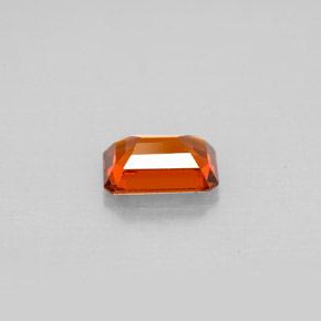 0.91캐럿 천연 만다린 오렌지 스페사르타이트 가넷, 에메랄드 컷, 6.7×4.6 mm, VS