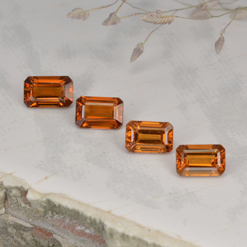 2.37캐럿 천연 Medium Orange  스페사르타이트 가넷 보석, 에메랄드 컷, 6×3.9 mm, VVS-VS