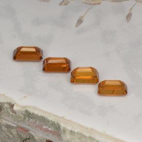 2.37캐럿 천연 Medium Orange  스페사르타이트 가넷 보석, 에메랄드 컷, 6×3.9 mm, VVS-VS