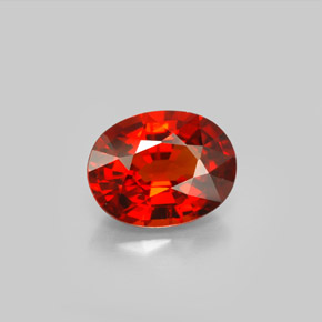 2.60캐럿 천연 오렌지 레드 스페사르타이트 가넷, 타원형 컷, 9.2×7.1 mm, VS