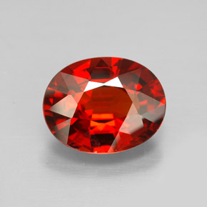 3.77캐럿 천연 오렌지 레드 스페사르타이트 가넷, 타원형 컷, 10.2×8.2 mm, VS