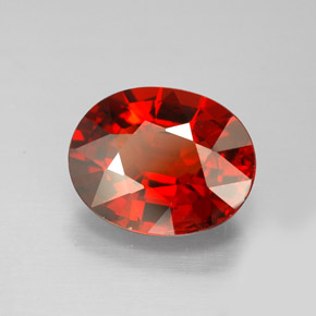 3.77캐럿 천연 오렌지 레드 스페사르타이트 가넷, 타원형 컷, 10.2×8.2 mm, VS