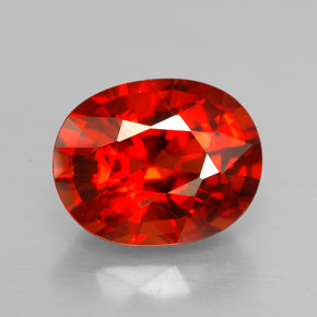 4.14캐럿 천연 오렌지 레드 스페사르타이트 가넷, 타원형 컷, 10.2×8.2 mm, VS