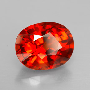 4.14캐럿 천연 오렌지 레드 스페사르타이트 가넷, 타원형 컷, 10.2×8.2 mm, VS