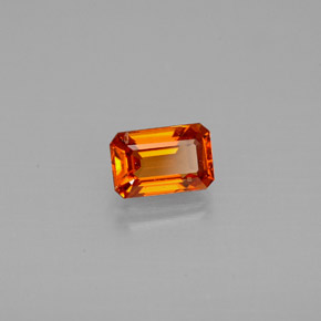 0.71캐럿 천연 만다린 오렌지 스페사르타이트 가넷, 에메랄드 컷, 6.1×4 mm, VVS-VS