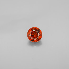 0.85캐럿 천연 레드 오렌지 스페사르타이트 가넷, 라운드 컷, 5.16 mm, VVS-VS