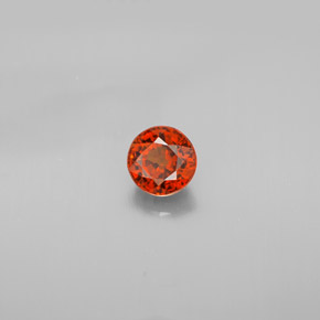 0.85캐럿 천연 레드 오렌지 스페사르타이트 가넷, 라운드 컷, 5.16 mm, VVS-VS