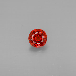 0.80캐럿 천연 레드 오렌지 스페사르타이트 가넷, 라운드 컷, 5.24 mm, VVS