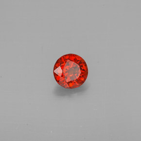 0.80캐럿 천연 레드 오렌지 스페사르타이트 가넷, 라운드 컷, 5.24 mm, VVS