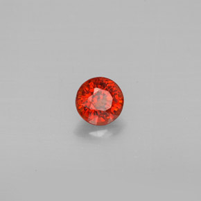 0.85캐럿 천연 레드 오렌지 스페사르타이트 가넷, 라운드 컷, 5.24 mm, VVS