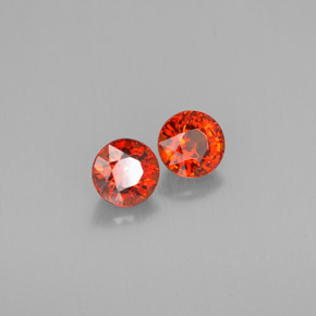 캐럿 천연 레드 오렌지 스페사르타이트 가넷 보석, 라운드 컷, 5.36 mm, VVS-VS
