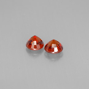 캐럿 천연 레드 오렌지 스페사르타이트 가넷 보석, 라운드 컷, 5.36 mm, VVS-VS
