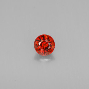 0.86캐럿 천연 레드 오렌지 스페사르타이트 가넷, 라운드 컷, 5.11 mm, VVS-VS