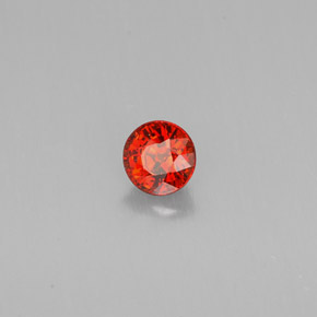 0.86캐럿 천연 레드 오렌지 스페사르타이트 가넷, 라운드 컷, 5.11 mm, VVS-VS