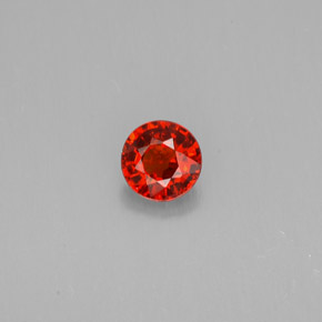 0.80캐럿 천연 레드 오렌지 스페사르타이트 가넷, 라운드 컷, 5.20 mm, VVS-VS