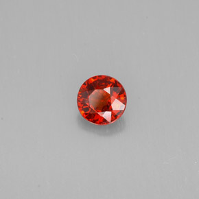 0.80캐럿 천연 레드 오렌지 스페사르타이트 가넷, 라운드 컷, 5.20 mm, VVS-VS