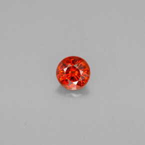 0.74캐럿 천연 만다린 오렌지 스페사르타이트 가넷, 라운드 컷, 5.10 mm, VVS-VS