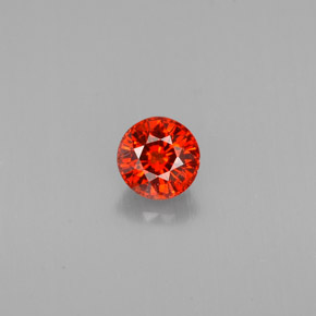 1.12캐럿 천연 레드 오렌지 스페사르타이트 가넷, 라운드 컷, 5.63 mm, VVS-VS