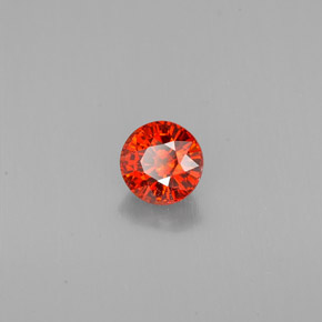 1.12캐럿 천연 레드 오렌지 스페사르타이트 가넷, 라운드 컷, 5.63 mm, VVS-VS
