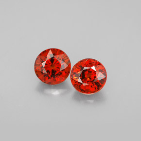 캐럿 천연 레드 오렌지 스페사르타이트 가넷 보석, 라운드 컷, 5.36 mm, VS
