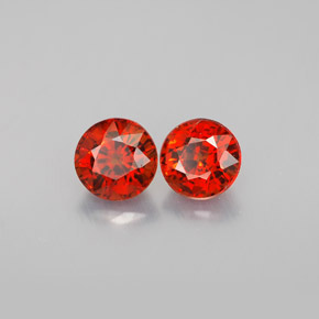 캐럿 천연 레드 오렌지 스페사르타이트 가넷 보석, 라운드 컷, 5.36 mm, VS