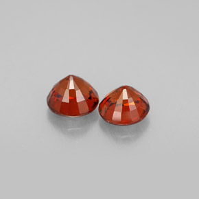 캐럿 천연 레드 오렌지 스페사르타이트 가넷 보석, 라운드 컷, 5.36 mm, VS