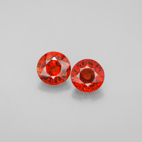 캐럿 천연 레드 오렌지 스페사르타이트 가넷 보석, 라운드 컷, 5.48 mm, VS