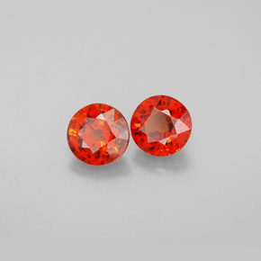 캐럿 천연 레드 오렌지 스페사르타이트 가넷 보석, 라운드 컷, 5.48 mm, VS