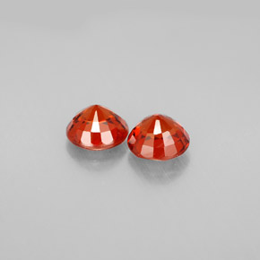캐럿 천연 레드 오렌지 스페사르타이트 가넷 보석, 라운드 컷, 5.48 mm, VS