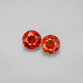 캐럿 천연 레드 오렌지 스페사르타이트 가넷 보석, 라운드 컷, 5.58 mm, VVS-VS
