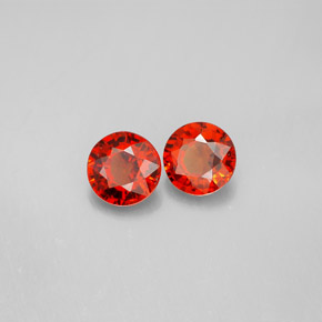 캐럿 천연 레드 오렌지 스페사르타이트 가넷 보석, 라운드 컷, 5.58 mm, VVS-VS