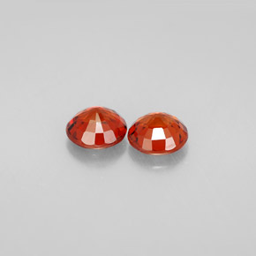 캐럿 천연 레드 오렌지 스페사르타이트 가넷 보석, 라운드 컷, 5.58 mm, VVS-VS