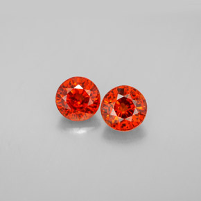 캐럿 천연 레드 오렌지 스페사르타이트 가넷 보석, 라운드 컷, 5.38 mm, VS