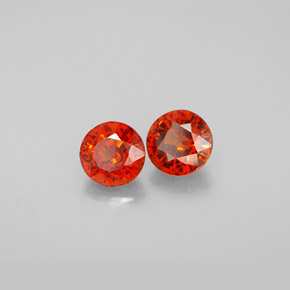 캐럿 천연 레드 오렌지 스페사르타이트 가넷 보석, 라운드 컷, 5.38 mm, VS