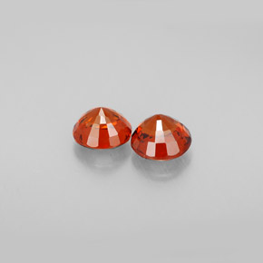 캐럿 천연 레드 오렌지 스페사르타이트 가넷 보석, 라운드 컷, 5.38 mm, VS