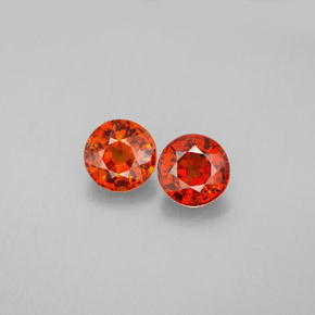 캐럿 천연 레드 오렌지 스페사르타이트 가넷 보석, 라운드 컷, 5.49 mm, VVS-VS