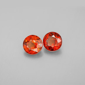 캐럿 천연 레드 오렌지 스페사르타이트 가넷 보석, 라운드 컷, 5.49 mm, VVS-VS