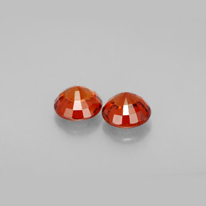 캐럿 천연 레드 오렌지 스페사르타이트 가넷 보석, 라운드 컷, 5.49 mm, VVS-VS
