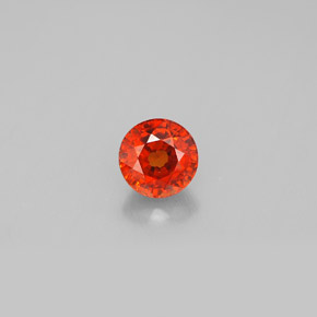 0.92캐럿 천연 만다린 오렌지 스페사르타이트 가넷, 라운드 컷, 5.23 mm, VVS-VS