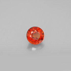 0.92캐럿 천연 만다린 오렌지 스페사르타이트 가넷, 라운드 컷, 5.23 mm, VVS-VS