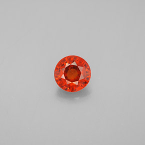 0.87캐럿 천연 만다린 오렌지 스페사르타이트 가넷, 라운드 컷, 5.37 mm, VVS-VS