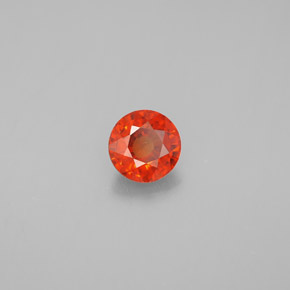 0.87캐럿 천연 만다린 오렌지 스페사르타이트 가넷, 라운드 컷, 5.37 mm, VVS-VS