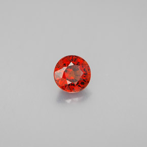 0.89캐럿 천연 레드 오렌지 스페사르타이트 가넷, 라운드 컷, 5.34 mm, VVS-VS