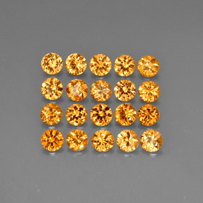 캐럿 천연 오렌지 스페사르타이트 가넷 보석, 라운드 컷, 3.41 mm, VVS-VS