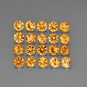 캐럿 천연 오렌지 스페사르타이트 가넷 보석, 라운드 컷, 3.41 mm, VVS-VS