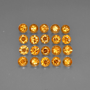 캐럿 천연 오렌지 스페사르타이트 가넷 보석, 라운드 컷, 3.40 mm, VVS-VS