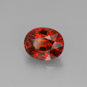 2.43캐럿 천연 레드 오렌지 스페사르타이트 가넷, 타원형 컷, 8.3×6.8 mm, VVS-VS