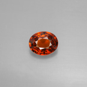 1.74캐럿 천연 레드 오렌지 스페사르타이트 가넷, 타원형 컷, 7.9×6.4 mm, VVS