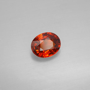 1.74캐럿 천연 레드 오렌지 스페사르타이트 가넷, 타원형 컷, 7.9×6.4 mm, VVS
